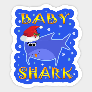 Christmas Baby Shark Funny Design Gift Idea Sticker